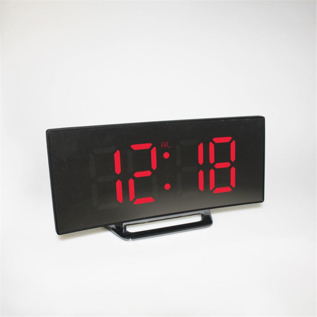 Modern Digital Alarm Clock | Clean Time Display for Interiors Red