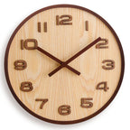 Organic Wood Wall Clock with Silent Mechanism for Living Style 2