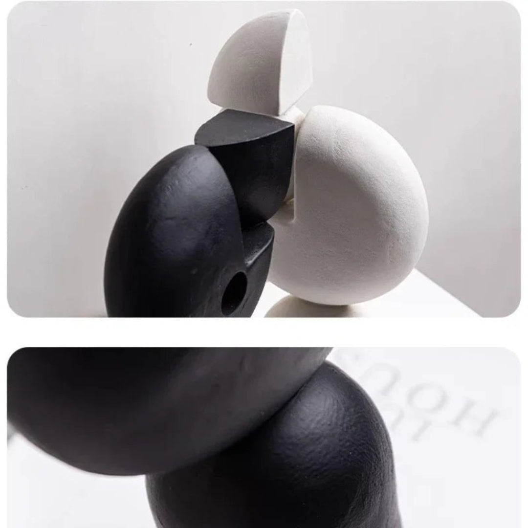 Architectural Geometric Resin Sculpture for Home Display