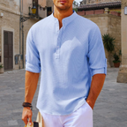 Men’s Elegant Up Collar Shirt for Effortless Sophistication Sky Blue
