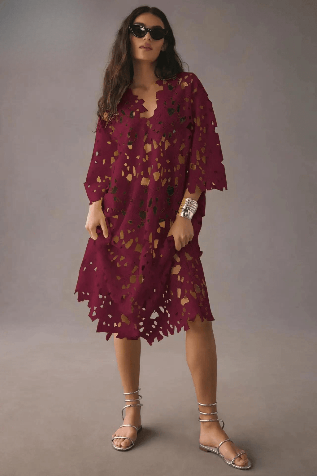 Women’s Elegant Maxi Dress – Flowy Boho Dress Red One size fits all