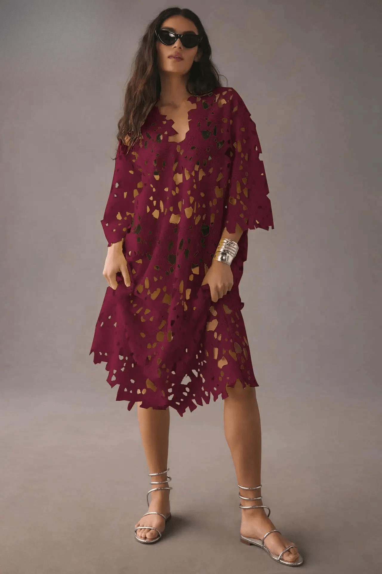 Women’s Elegant Maxi Dress – Flowy Boho Dress Red One size fits all
