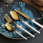 Italian Style Cutlery Set | Modern Stainless Flatware Set Off-White