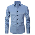 Men’s Comfortable Wrinkle-Resistant Button-Up Shirt Light Blue