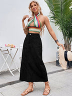 Women’s Chic Long Denim Skirt