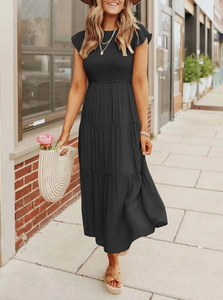 Women’s Comfortable Maxi Dress – Relaxed Summer Dress Black