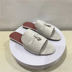 Women’s Elegant Flat Mules – Everyday Footwear Beige