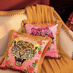 Luxury Style Cushion with Bold Royal Panther Artwork