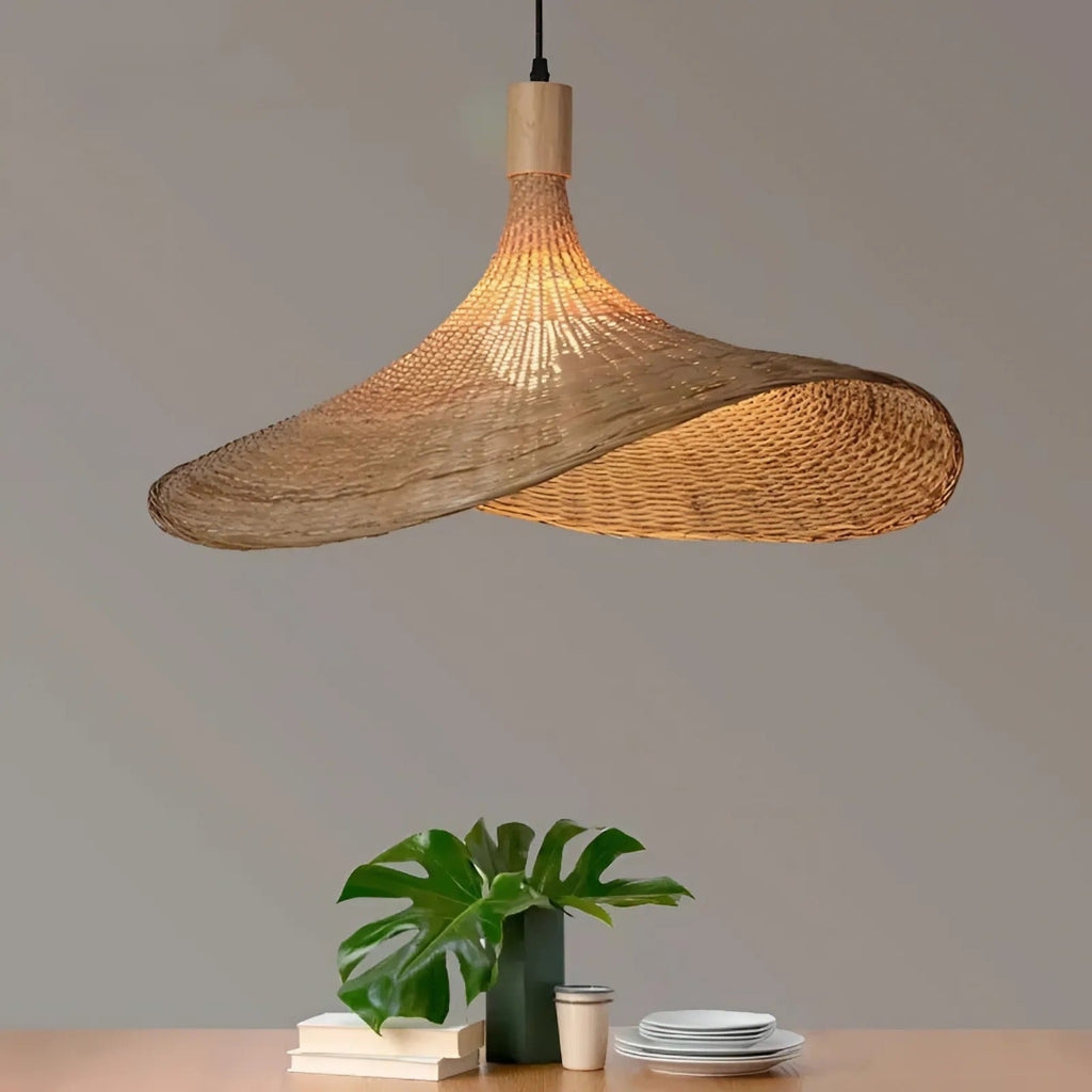 Natural Bamboo Pendant Hanging Lamp | Modern Living Space