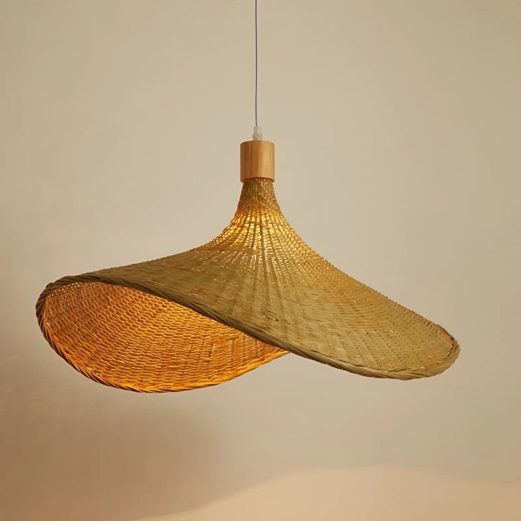 Natural Bamboo Pendant Hanging Lamp | Modern Living Space