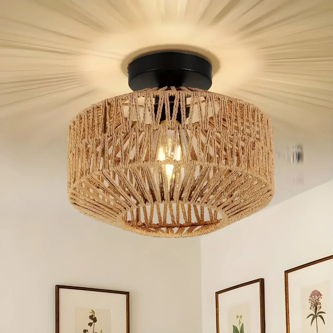 Natural Bamboo Chandelier Ceiling Lamp | Refined Home Style Beige