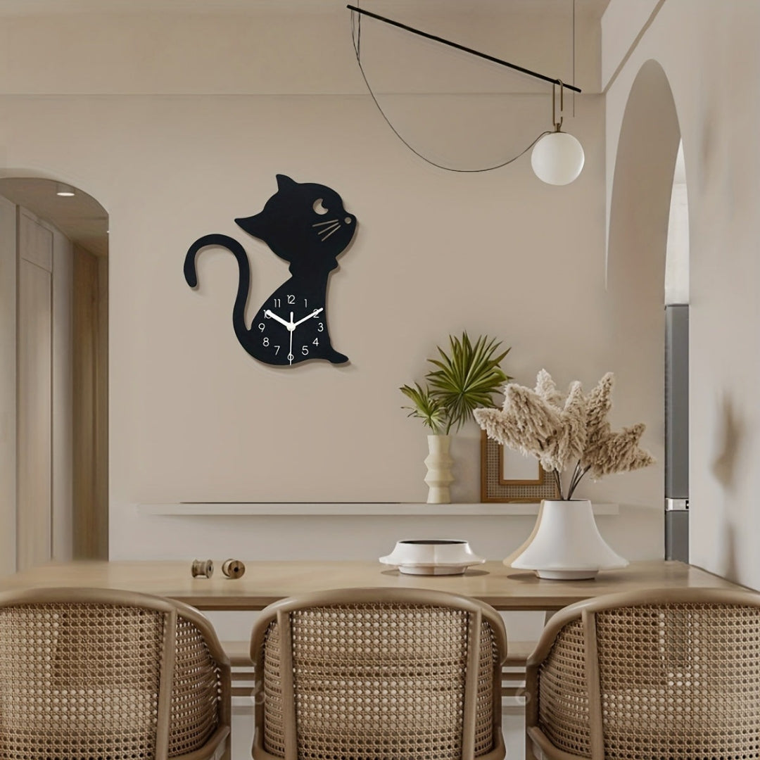 Playful Cat Wall Clock | Contemporary Interior Decor Style