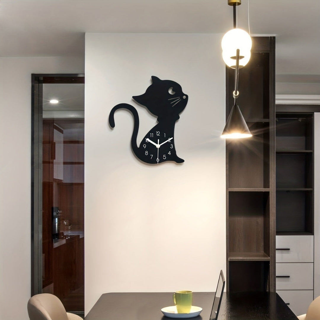 Playful Cat Wall Clock | Contemporary Interior Decor Style