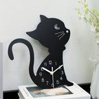Playful Cat Wall Clock | Contemporary Interior Decor Style