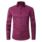 Men’s Comfortable Wrinkle-Resistant Button-Up Shirt Red