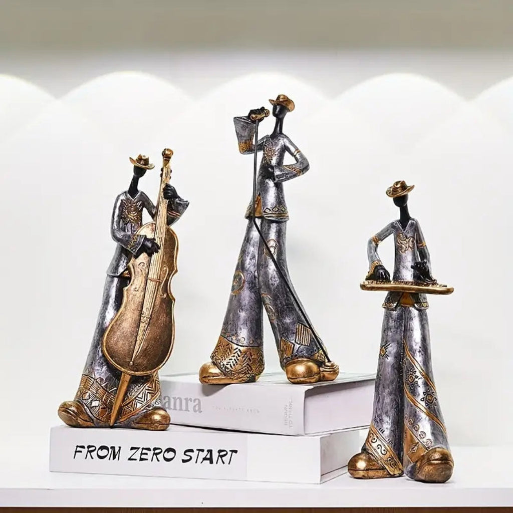 Artistic Jazz Ensemble Figurines | Stylish Music Decor Set