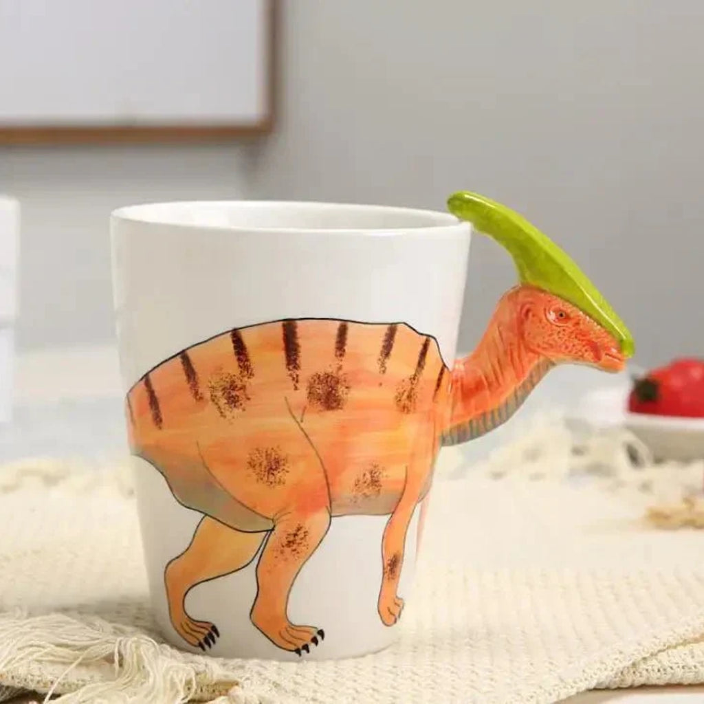Whimsical Dinosaur Mug for Coffee and Tea Breaks Moments Parasaurolophus