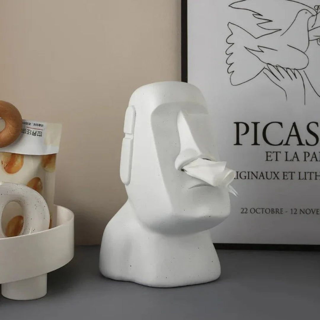 Moai Tissue Box Holder | Modern Decorative Home Accent Piece