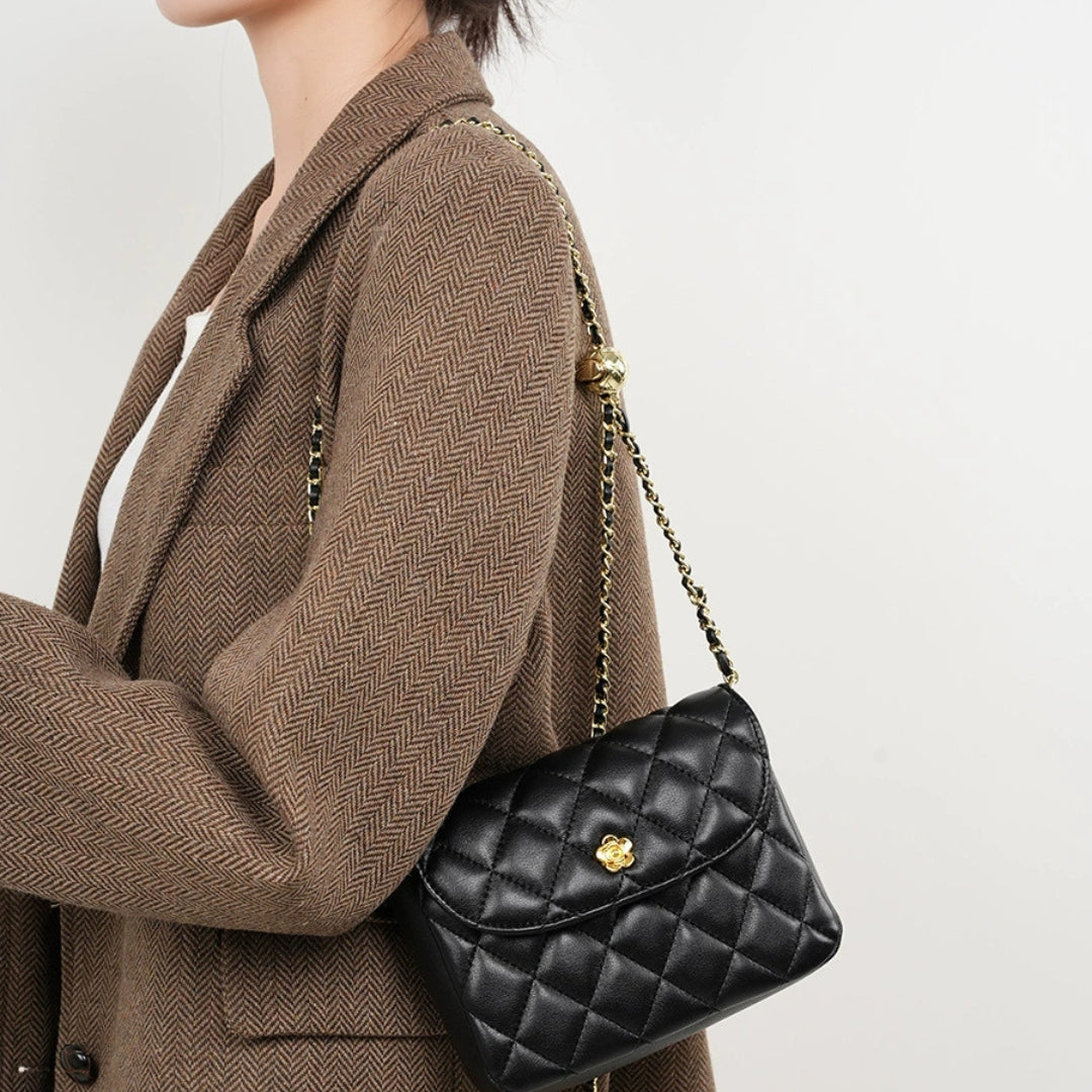 Fumiya | Women’s Luxe Quilted Crossbody | Adjustable Chain