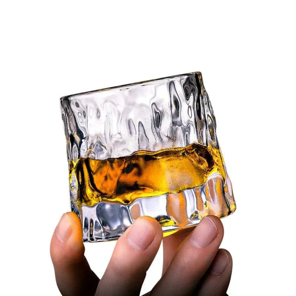 Premium Whiskey Glass with Rotating Base for Balanced Flavor