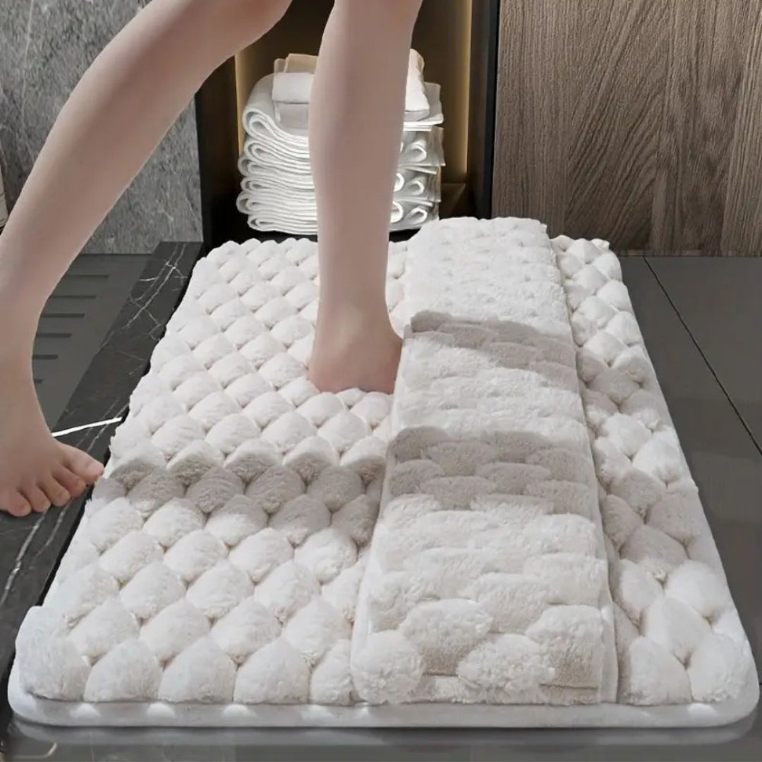 Supportive Memory Foam Bath Mat | Comfort Bathroom Rug Mat Off-White