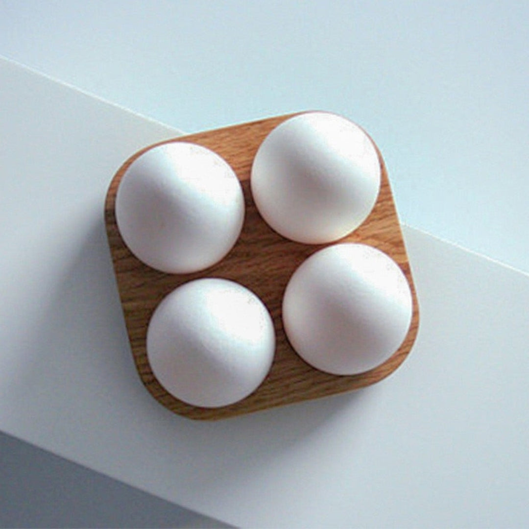 Artisan Wooden Egg Holder for Chic Kitchen Counter Storage