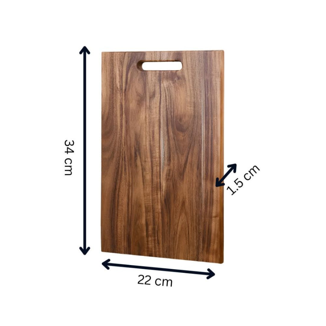 Minimal Solid Wood Cutting Board with Handle for Easy Prep