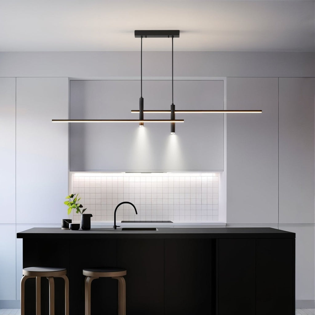Sleek LED Linear Pendant Light | Adjustable Dimmable Mode