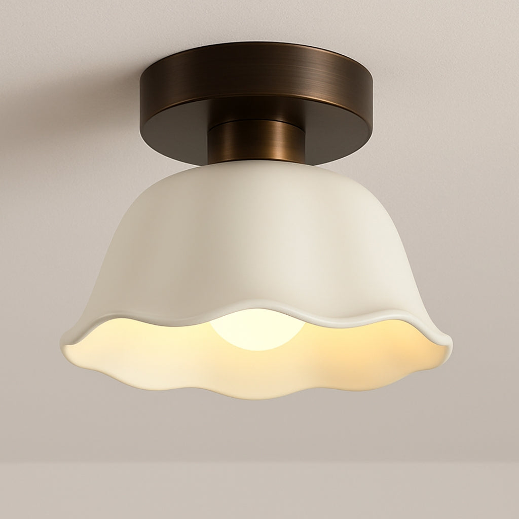 Ornate Ceramic Glass Ceiling Light | Retro Interior Decor