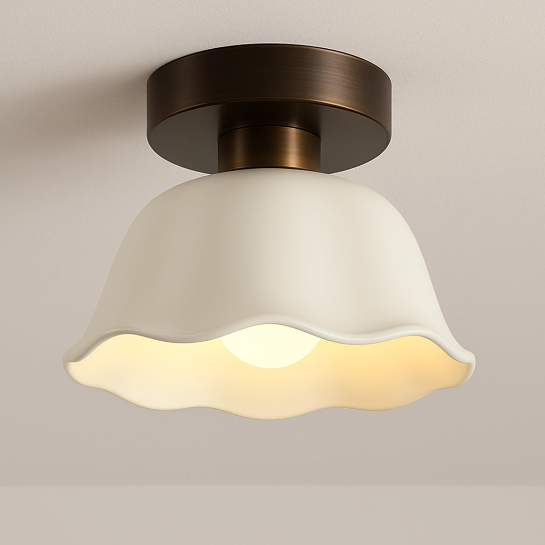 Ornate Ceramic Glass Ceiling Light | Retro Interior Decor