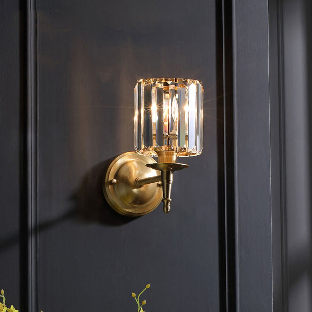 Premium Clear Crystal Wall Light | Architectural Wall Accent