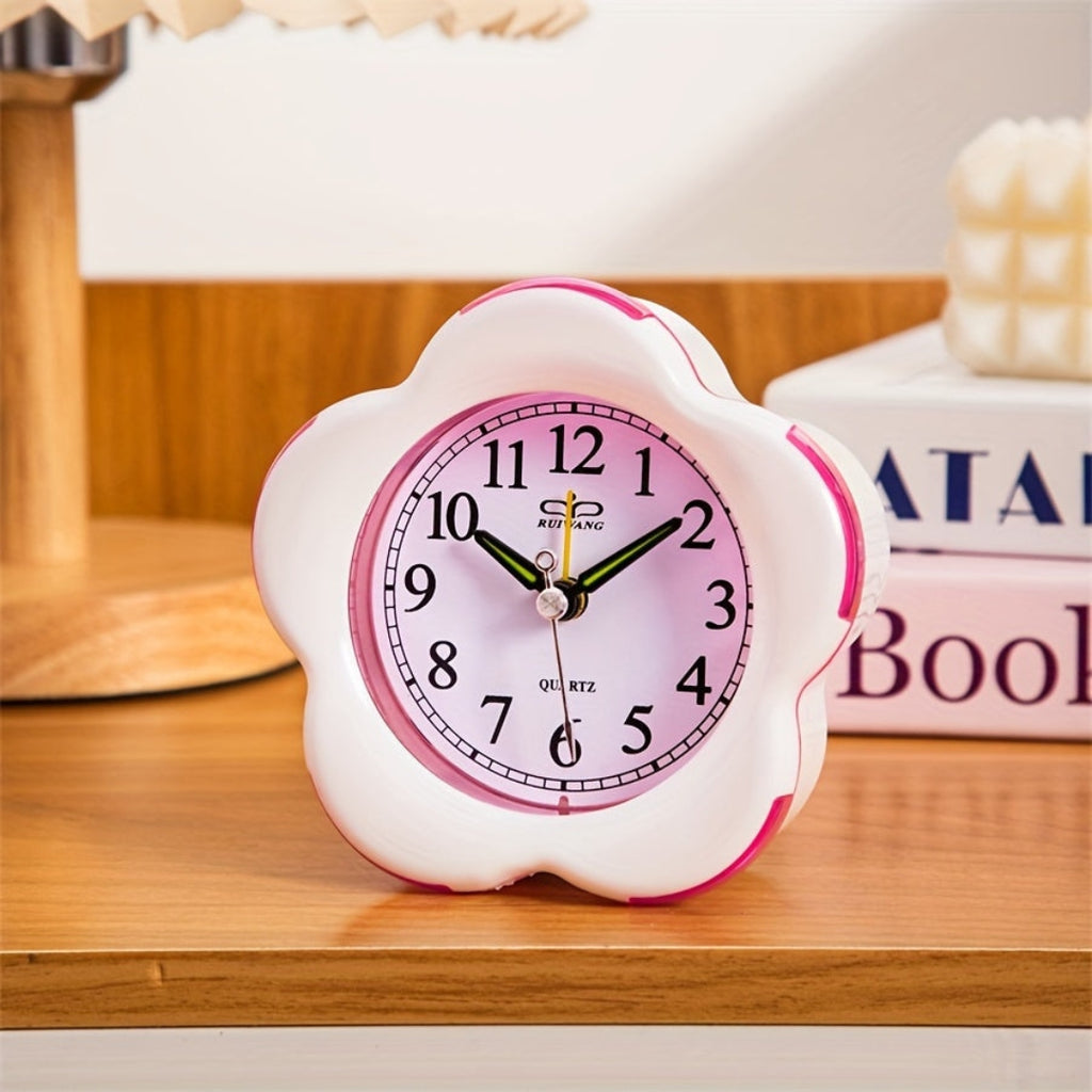 Sweet Floral Alarm Clock | Cozy Study Desk Accent Purple