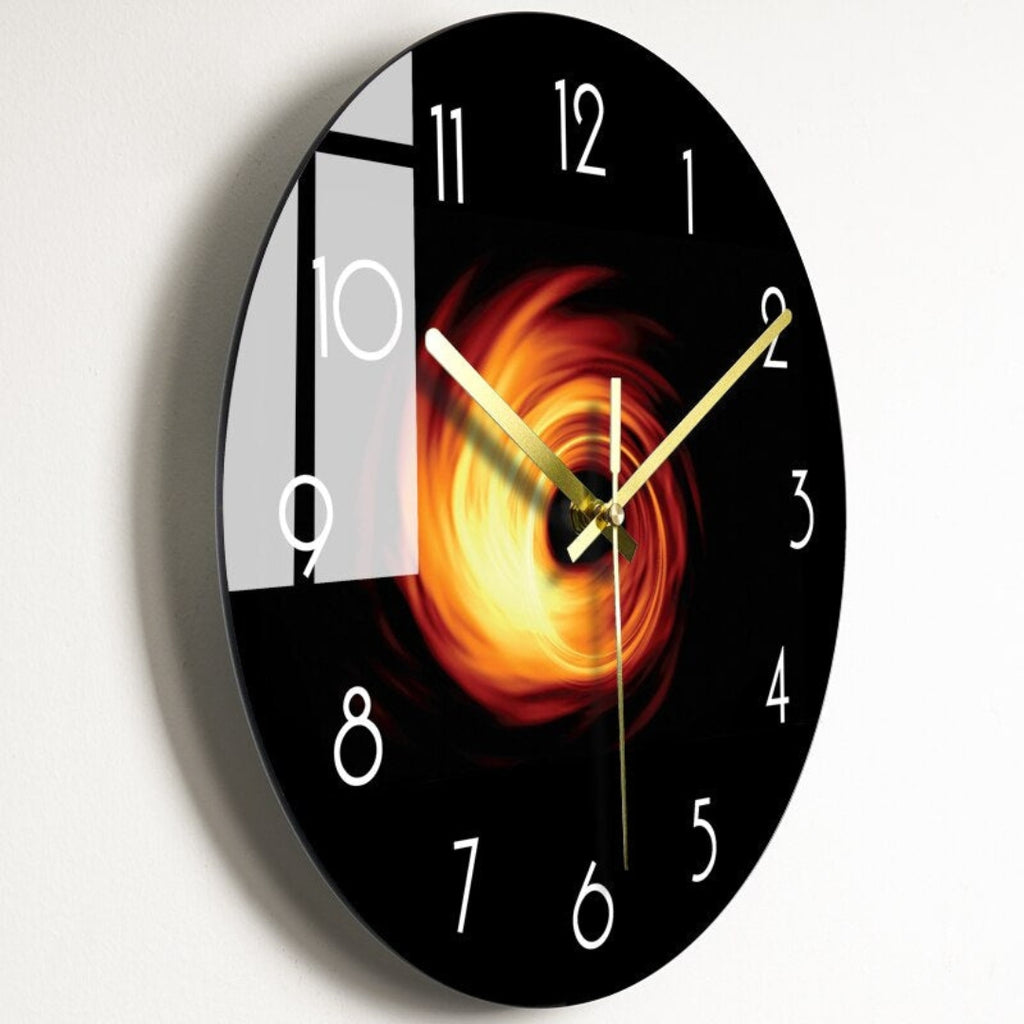 Contemporary Glass Wall Clock with Sleek Home Decor Accent Style C
