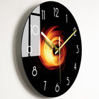 Contemporary Glass Wall Clock with Sleek Home Decor Accent Style C