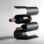 Contemporary Metal Wine Rack Display for Four Bottles Home Matt Black