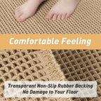 Plush Waffle Bath Mat | Absorbent Non Slip Bathroom Rug