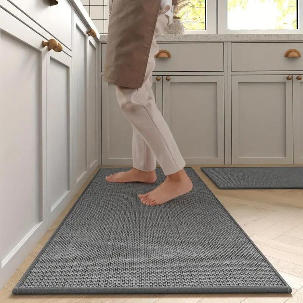 Classic Non Slip Kitchen Mat Set for Comfortable Daily Use Gray