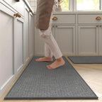 Classic Non Slip Kitchen Mat Set for Comfortable Daily Use Gray
