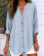 Women’s Relaxed Striped Button Blouse – Casual Summer Top