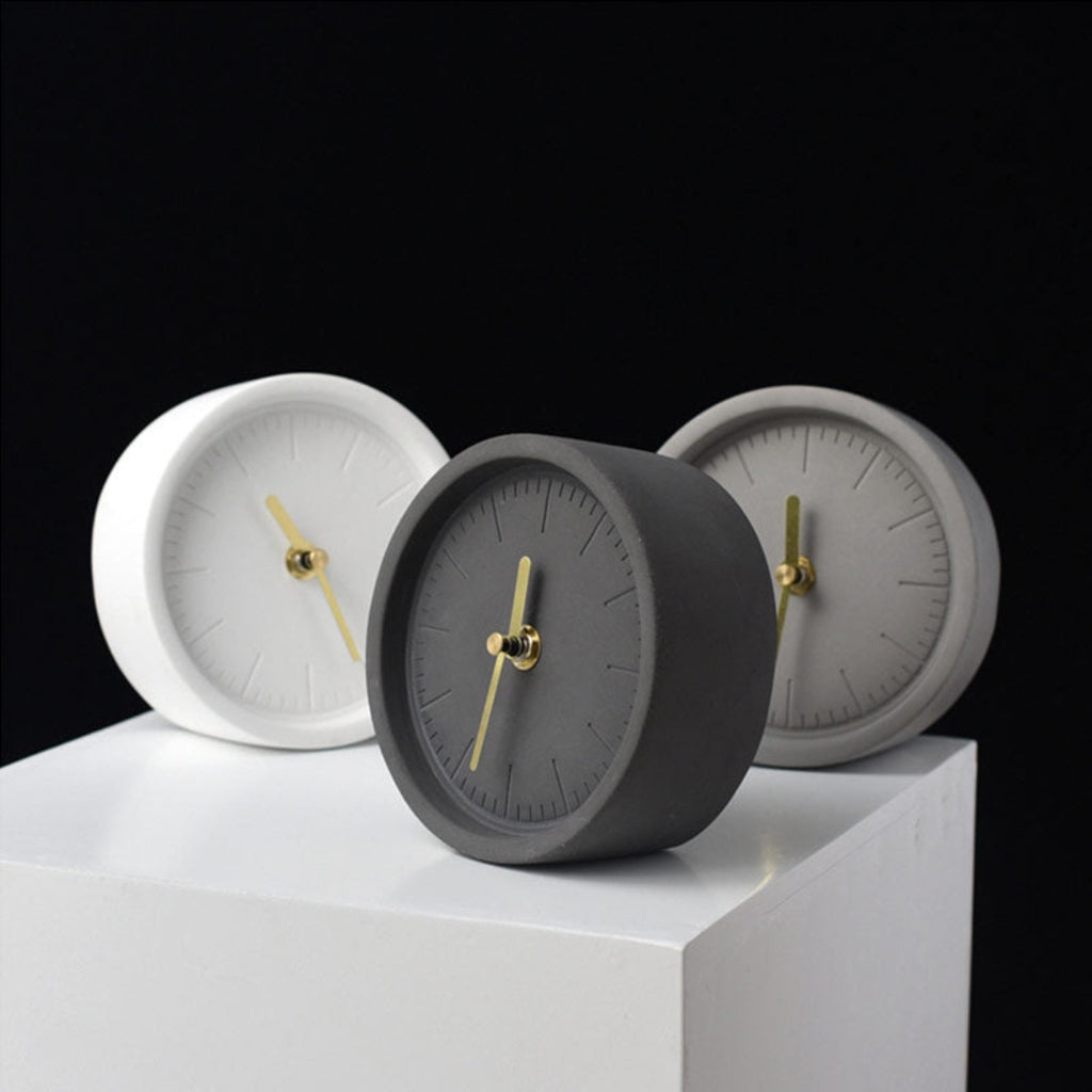 Luxury Cement Desk Clock with Minimalist Design