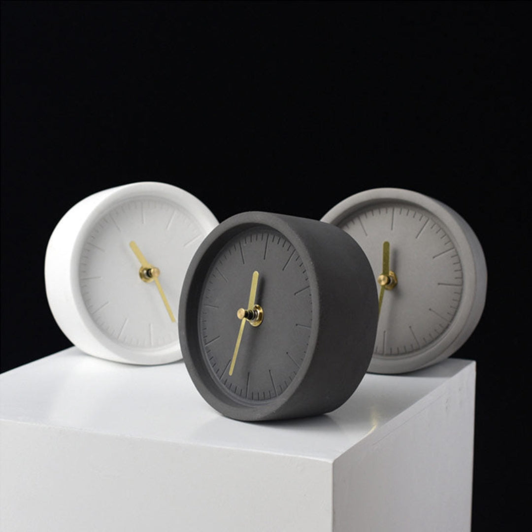 Luxury Cement Desk Clock with Minimalist Design