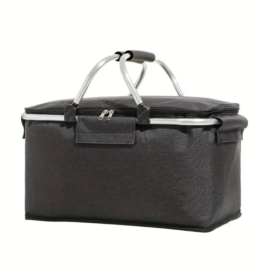 Portable Collapsible Picnic Basket | Leakproof Insulated Black