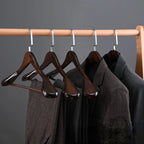 Premium Wooden Clothes Hangers for Stylish Wardrobes Homes Coffee Color