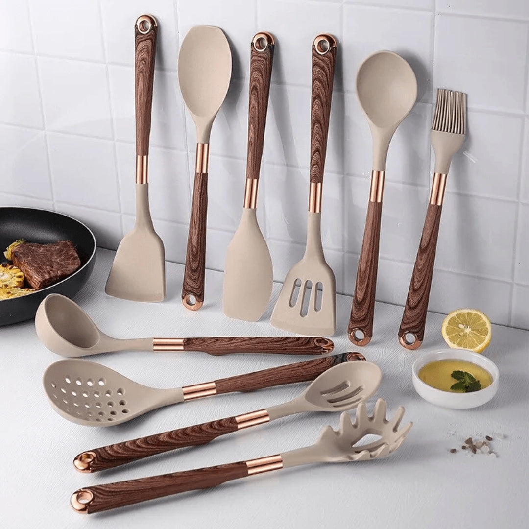 Contemporary Silicone Kitchen Utensil Set for Home Chefs