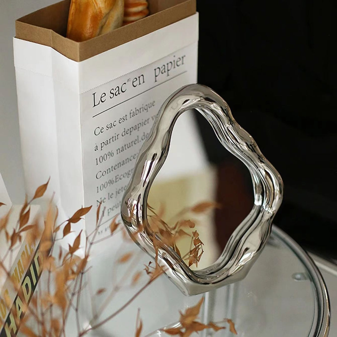 Minimalist Squiggly Mirror | Silver Nordic Design Decor