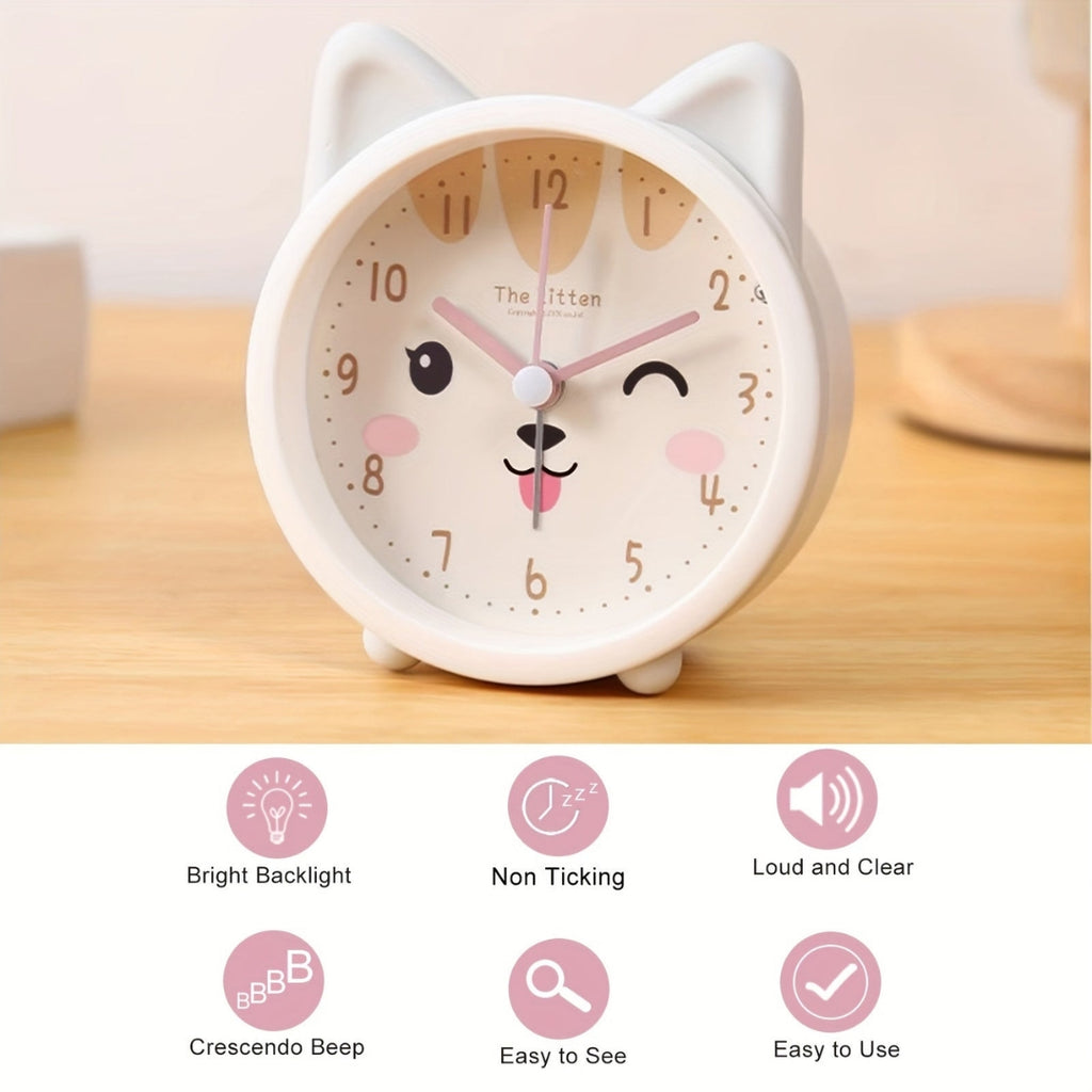 Gentle Silent Alarm Clock with Night Light for Restful Sleep