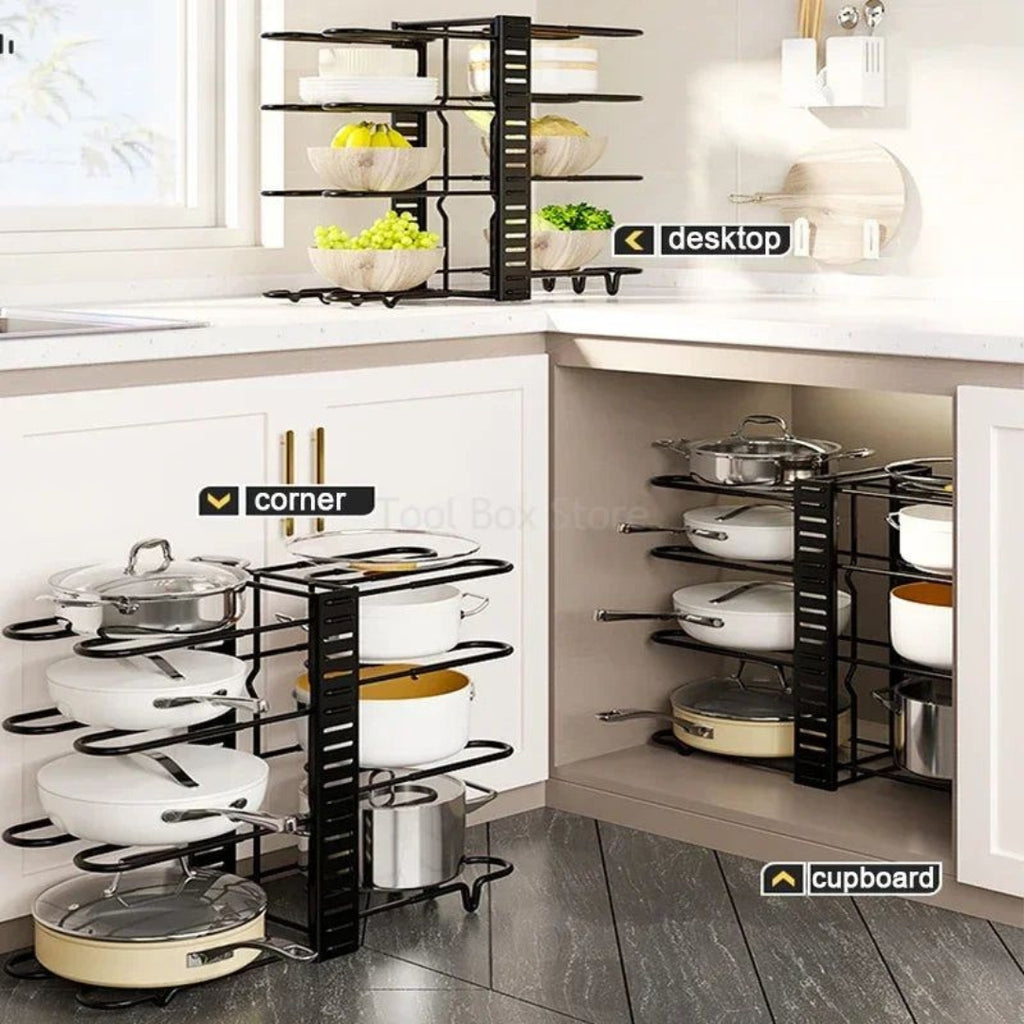 Heavy-Duty Pot and Pan Organizer | Space-Saving Kitchen Rack