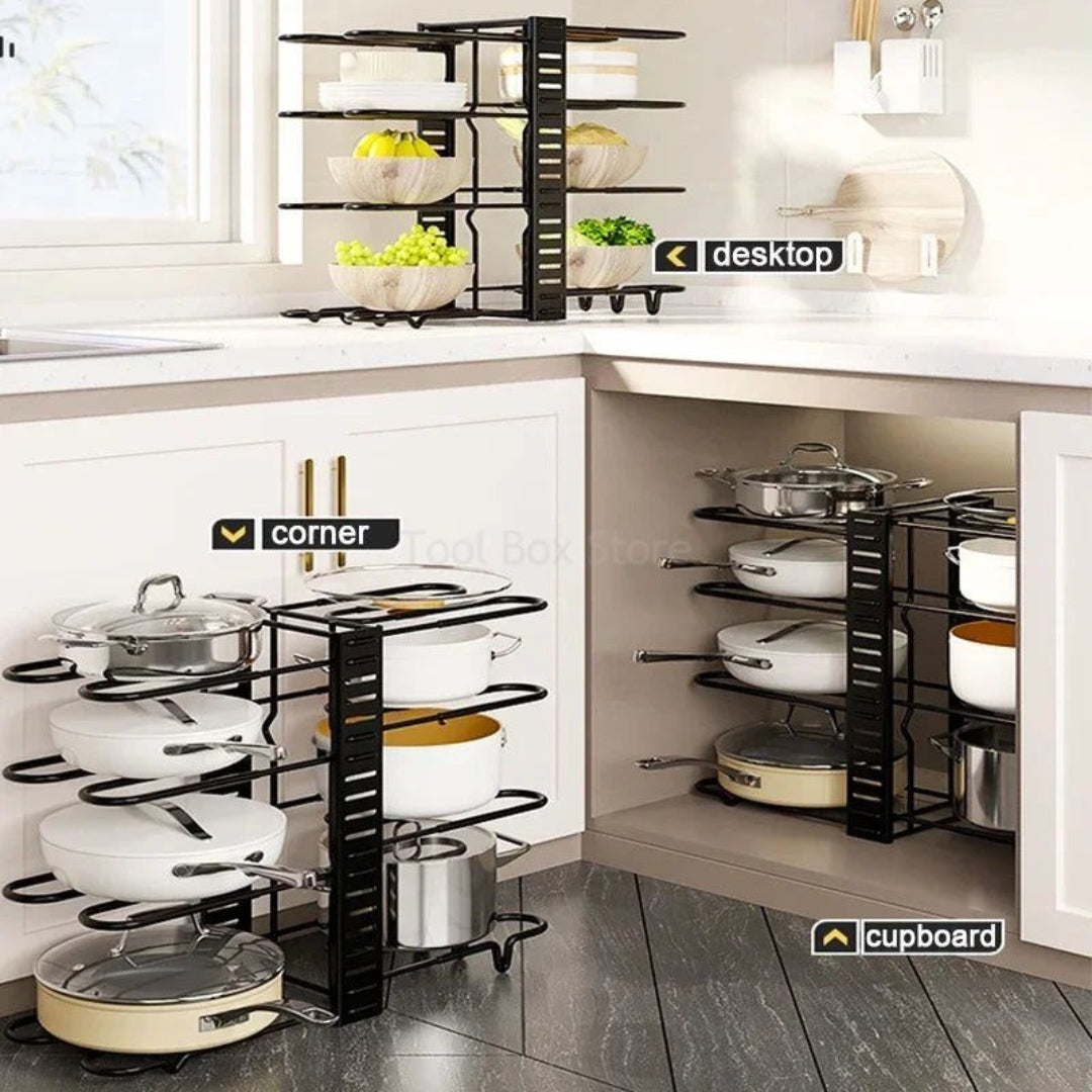 Heavy-Duty Pot and Pan Organizer | Space-Saving Kitchen Rack