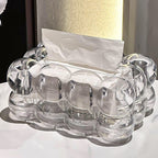 Elegant Acrylic Tissue Box with Sculptural Contemporary Form Clear