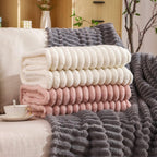 Plush Ribbed Blanket for Cozy Warmth and Daily Comfort Use